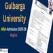 Gulbarga University MBA Admission 2025-26 Begins, Apply by December 2 at gug.ac.in; Get More Details Here
